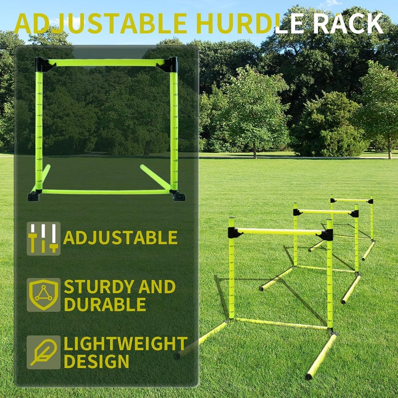 pindaprda Adjustable Hurdles with Carring Bags, Detachable Agility Training Equipment with Scale, Football Practice Hurdle, Indoor & Outdoor Jumping Speed Hurdles for Athletes, Soccer, Basketball - Image 2